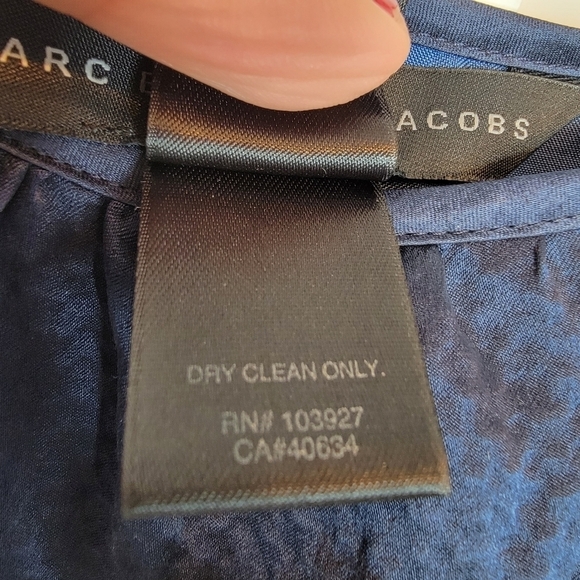 MARC BY MARC JACOBS Pollyanna Silk Dress Navy Blue Sz 4 Ruffle‎ A Line Y2K Party - Picture 13 of 16